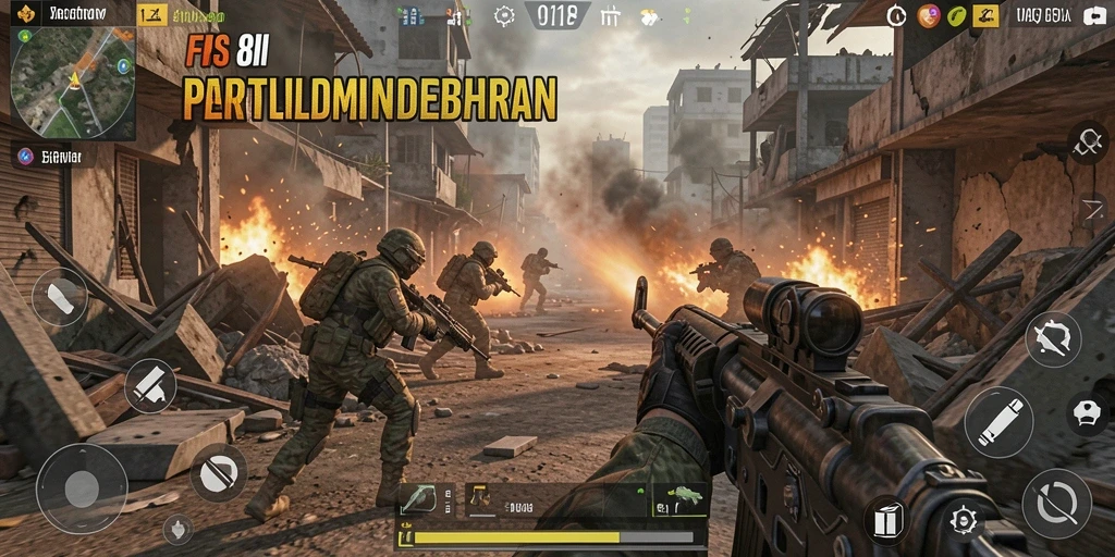 Tampilan gameplay 8II yang menegangkan dalam pertempuran FPS.
