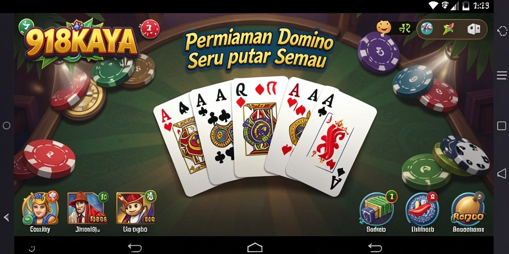 Screenshot utama dari gameplay Domino yang seru di 918KAYA.