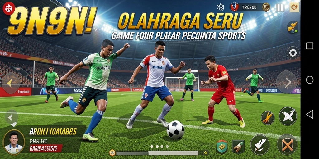 Tampilan menarik dari permainan olahraga di 9N9N.