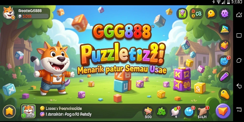Screenshot gameplay GGG888 yang menunjukkan tantangan puzzle yang menawan.