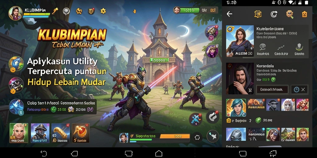 Tampilan antarmuka aplikasi KLUBIMPIAN yang intuitif dan user-friendly.