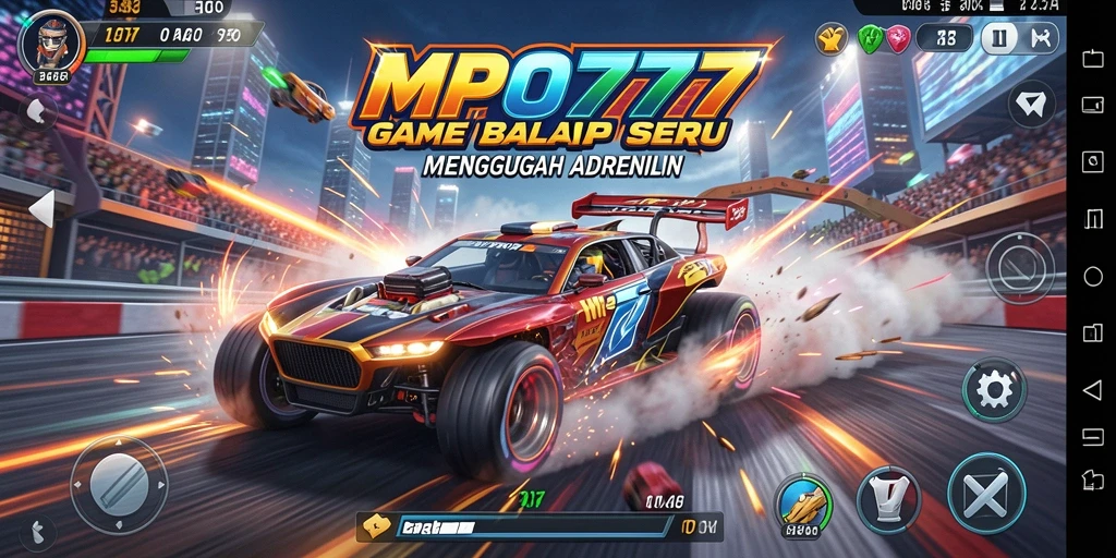 Tampilan gameplay MPO777 yang seru dan mendebarkan saat balapan.