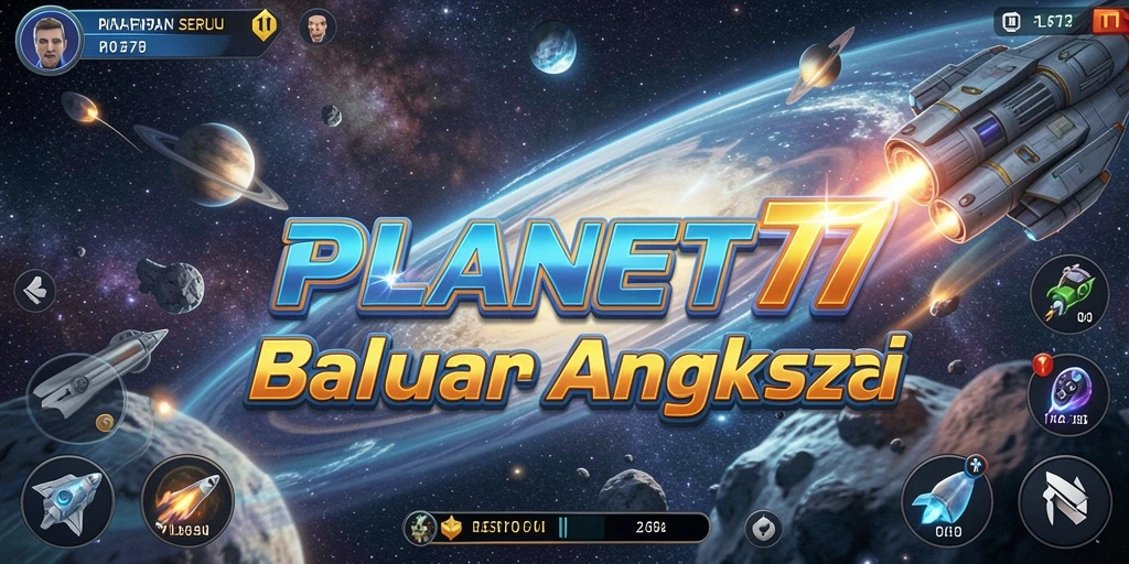 Screenshot gameplay PLANET77 yang menunjukkan balapan seru di planet alien.