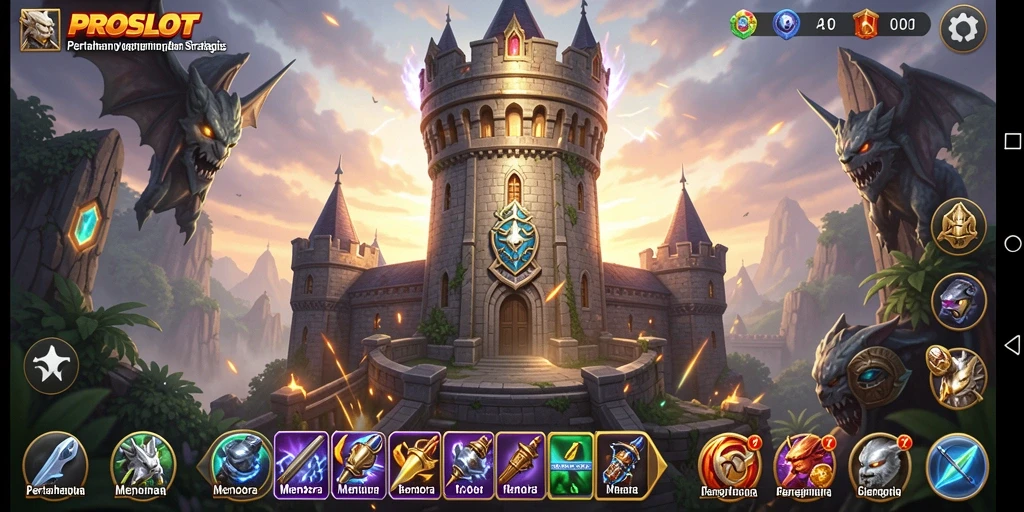 Gameplay seru PROSLOT dalam bertahan dari serangan musuh.