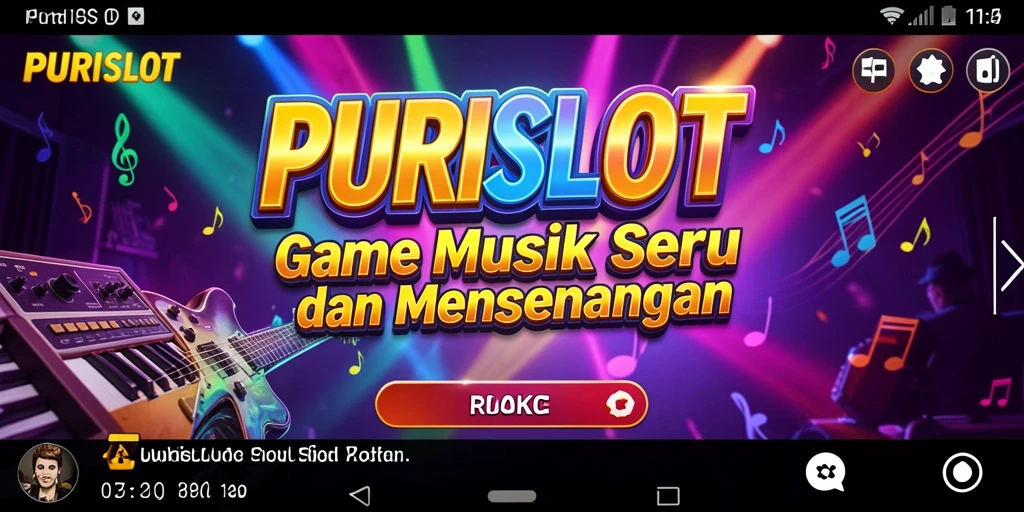 Tampilan gameplay PURISLOT dengan iringan musik yang memikat.