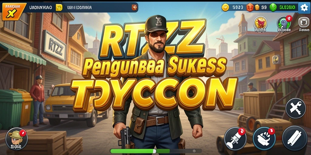 Screenshot gameplay RTZZ menampilkan suasana bisnis yang dinamis dan menarik.