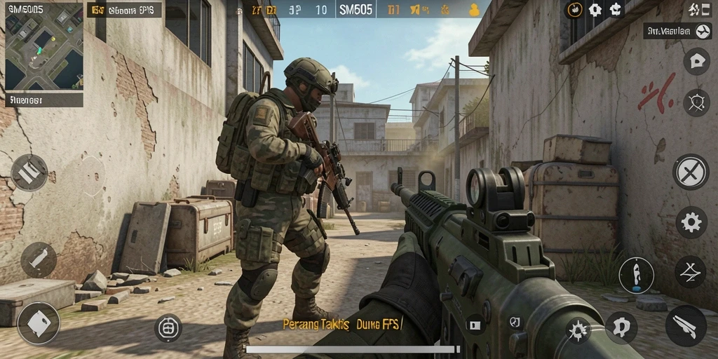 Gameplay seru SM605 dengan pertempuran yang mendebarkan.