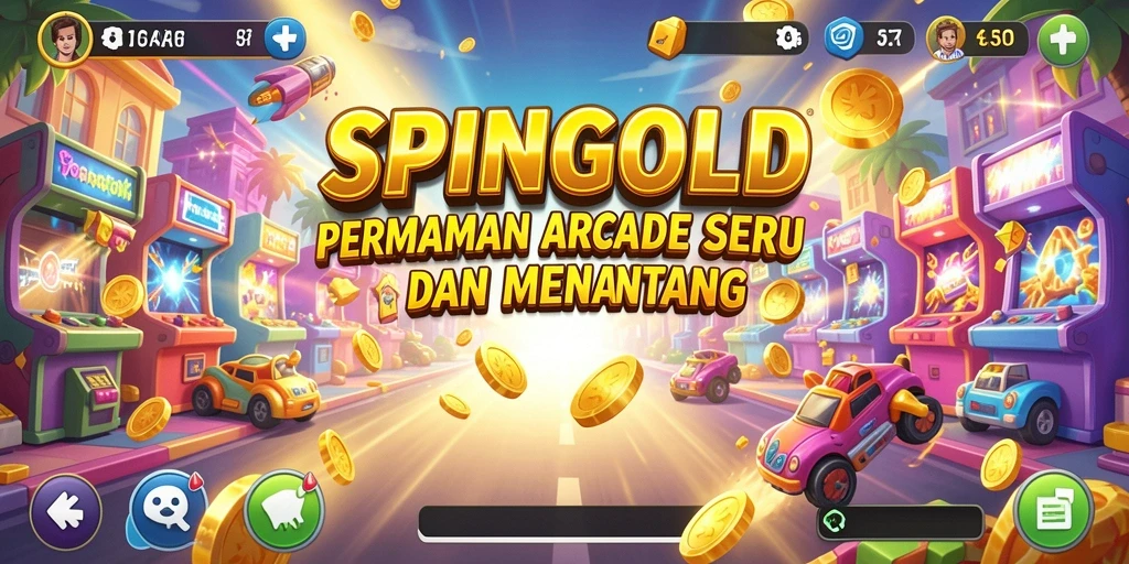 Tampilan gameplay SPINGOLD yang menantang dan penuh warna.