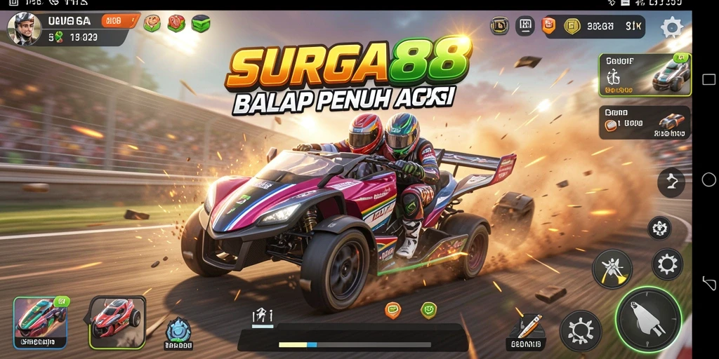 Tampilan menarik dari balapan seru di SURGA88.