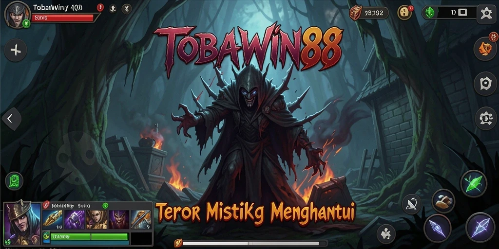 Tampilan gameplay menakutkan dari TOBAWIN88 saat pemain menghadapi hantu.